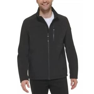 Calvin Klein Soft Shell Jacket Black Men's Medium Long Sleeve Water Resistant
